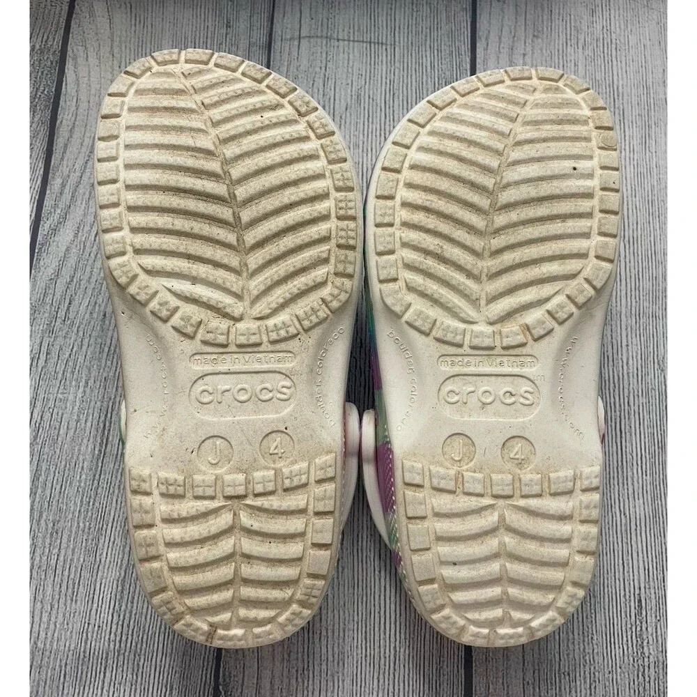 Pastel Rainbow Tie Dye Croc Crocs Girl Sandals Shoes, Size Youth 4